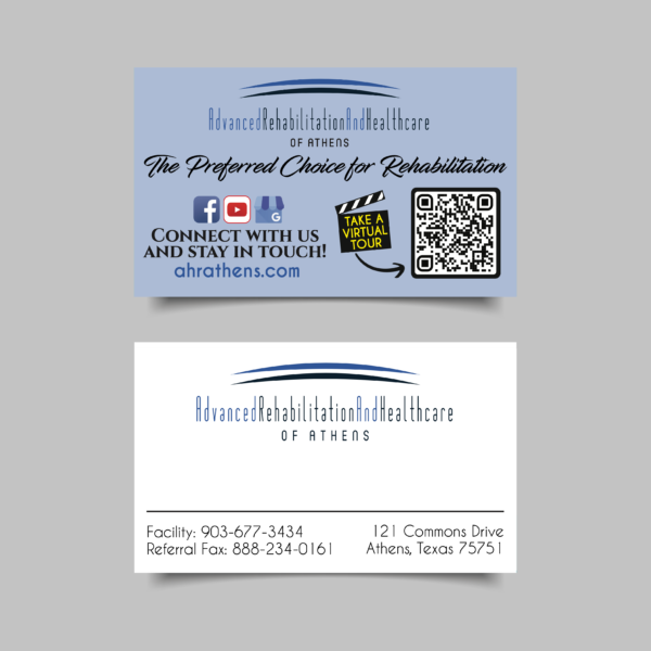 Blank Facilty-based business card, double sided, full color